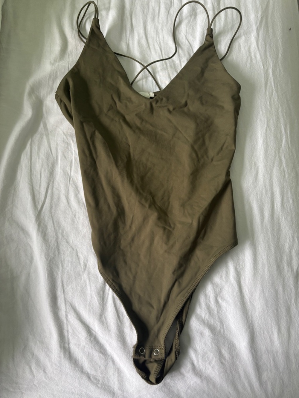 Garage Olive Strappy Bodysuit
